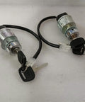 Jwdawn 2 Pcs Jk404C Ignition Key Switch for Electric Forklift, Golf Cart, Trailer, Caravan with keys and connectors.