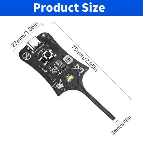 Set Of 2 Type C Inductance Testers For Motherboards And Coils, High Sensitivity Electromagnetic Induction Tool, dimensions shown