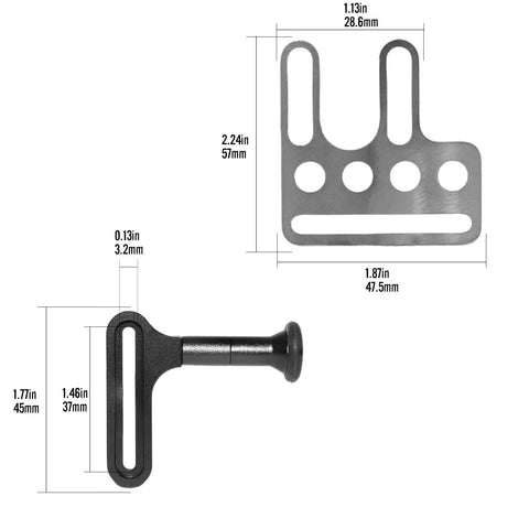 Dimensions of Shutter Release Extension Lever Trigger Mount Adapter for Diving Tray Stabilizer and Camera Housing