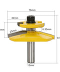 Heavy Duty 12mm Shank Raised Panel Router Bit With Sweet Ogee Cutter For Gorgeous Woodworking Doors And Beautiful Decorative Profiles Youll Love, 12mm shank, 76mm diameter, yellow.