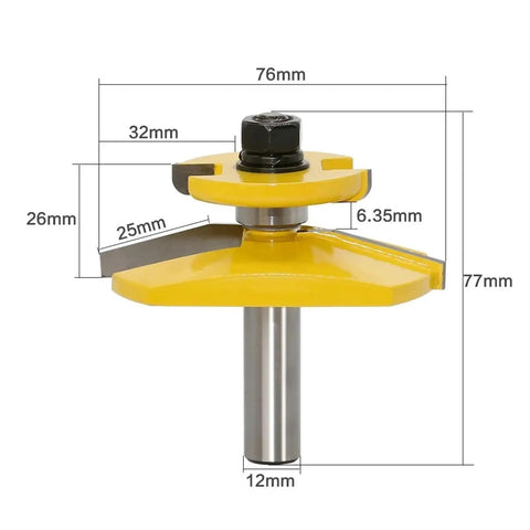 Heavy Duty 12mm Shank Raised Panel Router Bit With Sweet Ogee Cutter For Gorgeous Woodworking Doors And Beautiful Decorative Profiles Youll Love, 12mm shank, 76mm diameter, yellow.