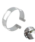 Heavy Duty 3 Inch Stainless Steel Exhaust Tacking Band Clamp with clear slots for pipe alignment in custom exhaust build projects.