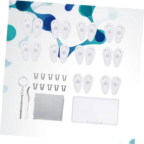 Glasses Nose Pads Replacement Kit With Multifunctional Screwdriver Tool For Easy Eyewear Repair Snug Fit And Quick Installation