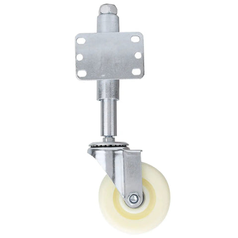 Four Inch Nylon Gate Wheel With Spring Loaded Caster For Automatic Height Adjustment and Eliminated Gate Sag On Uneven Terrain, metal frame and nylon wheel.