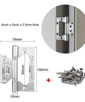 Heavy Duty 4 Inch Stainless Steel Door Hinges Set 3 Pack Bearing Square Angle Hinges For Wooden Doors Indoor Hardware 304 Stainless Rust Proof Durable Long Lasting With Mounting Screws Included Ideal For Heavy Doors