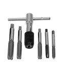 6 Piece T Shaped Tap Wrench Set For M3 M4 M5 M6 M8 Threads Reversible Screwdriver Tapping Hand Tool Kit For Precise No Fuss Thread Cutting In Metalworking And DIY Projects, set with tap wrench and five taps