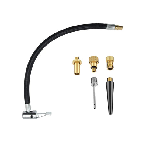 Heavy Duty Rubber And Copper Air Pump Extension Hose Fits Car Bike Tire Valve With Quick Connect Release Guarantees High Pressure Performance Without Deforming So You Can Fix Flat Tires Fast Using Pro Parts Reliable For Every Trip You Take Out.