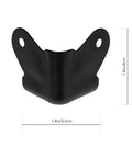 Close-up of black iron corner protector, part of Built To Last Heavy Duty Corner Protectors For Stage Speakers And Furniture Guards set.