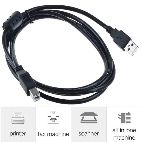 Heavy Duty 6 Ft Usb Cable Replacement For Provo Craft Cricut Personal V1 Crv001 Cutting Machine with USB A to B connectors.