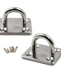 Rock Solid 304 Stainless Steel M10 Ceiling Hooks With Screws For Yoga Ropes, showing two sturdy hooks and screws for installation.