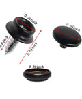 Rock Solid Marine Grade 304 Stainless Steel Screw On Snap Fastener Kit For Heavy Duty Boat Covers Canvas Plastics Wood Upholstery Furniture Four Pack Black showing three different snap fasteners with measurements.