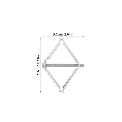 Metallic support rod from 30 Piece 86 Type Socket Cassette Repair Kit with dimensions for electrical junction box fixing.