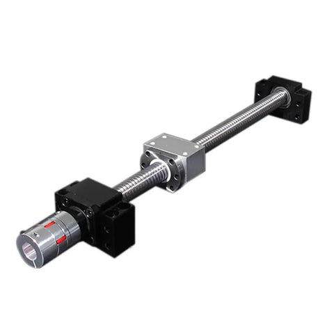 Premium Rolled Ball Screw Set SFU1204 C5 Precision Grade with coupler and end support bracket for 600mm linear motion.