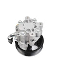 Assisted Steering Pump Compatible For Discovery 3 And Range Rover Sport 2.7LR006613 QVB500400 Direct OEM Replacement For Smooth Steering And Leak Free Handling, Easy Install And Plug And Play Fit Auto Parts. silver aluminum alloy power steering pump with pulley