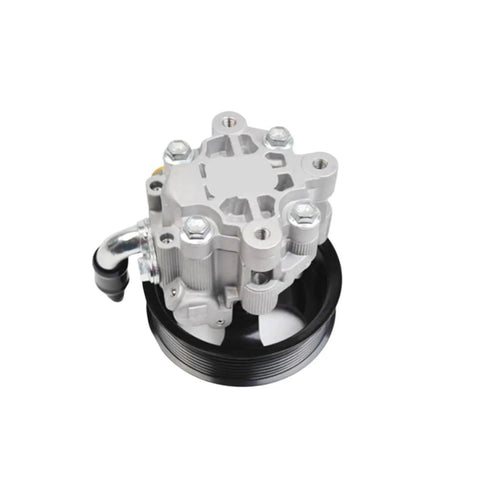 Assisted Steering Pump Compatible For Discovery 3 And Range Rover Sport 2.7LR006613 QVB500400 Direct OEM Replacement For Smooth Steering And Leak Free Handling, Easy Install And Plug And Play Fit Auto Parts. silver aluminum alloy power steering pump with pulley