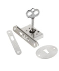 Vintage Style Drawer Lock Set With Keys Five Piece Hardware Includes Locks Hinges Handles And Padlocks For Small Boxes Cabinets close-up