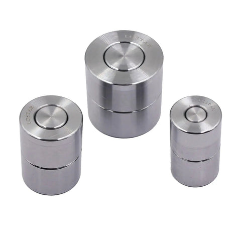 Three Piece Dimple Die Set For Metal Fabrication Tools With One Half Inch, Three Quarter Inch And One Inch Dies, CNC Machined 8620 Steel