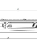 Technical drawing of an Angled Mud Flap Hanger With Spring Loaded Action Stainless Steel Class 430 27 Inch Length 2.5 Inch Bolt Spacing.
