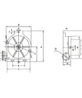 Technical drawing of 3 Jaw Chuck Indexing Head For Milling Machines 6 Inch 8 Inch And 10 Inch CNC Rotary Spindle dimensions.