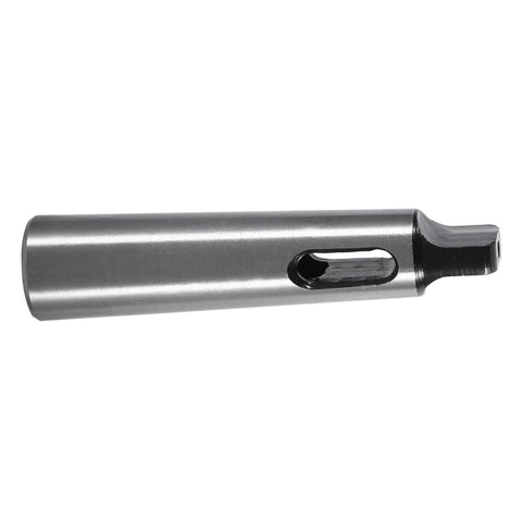 Acouto MT1 to MT2 Morse taper drill sleeve adapter, metal cylindrical body with side slot, side view