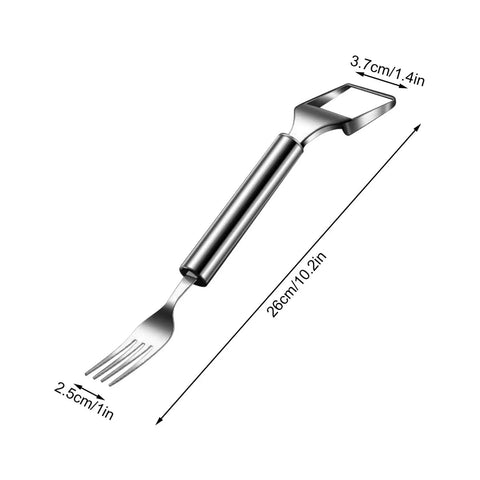 2-In-1 Watermelon Slicer And Fork, Premium Stainless Steel Cube Cutter Tool For Melon, Dual-Ended 10.2 Inch Fruit Slicer Knife And Serving Fork