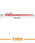 Heavy Duty 43 Inch Hay Bale Forks 3000 Lbs Capacity spear, showing 43in length, taper tips, part of Two Piece Set for Tractor Loaders.
