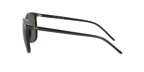 Side view of Unisex Square Sunglasses With Prescription Ready Lenses, Black And Dark Green Frame, 56 Mm, Case Included