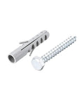 Heavy Duty Gray Plastic Drywall Anchors With Snappy Hex Head Screws For Rock Solid Shelf Mounting, 60 mm tube and 64 mm screw.