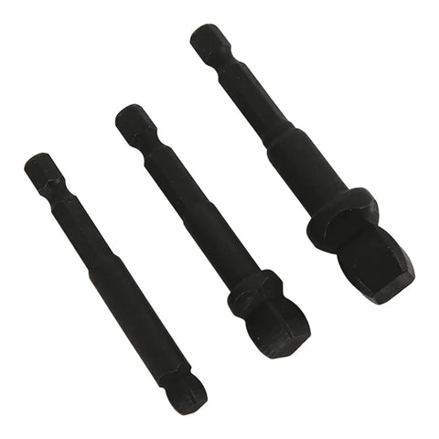 Get A Durable Chrome Vanadium Socket Adapter Kit That Fits Your Electric Drill For Quick Fixes And DIY Projects With Secure 1/2 3/8 And 1/4 Inch Versatile Drive Adaptors Built Tight For Real Tough Stuff black 3-piece drill adapters