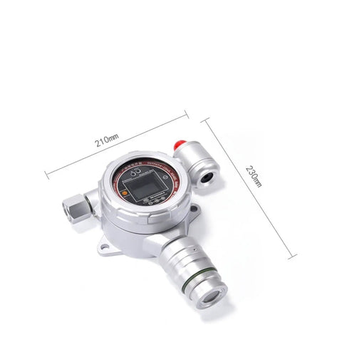 Go To Wireless Gas Detector And Monitor For Carbon Monoxide And Hydrogen Resistant Gas Concentration with dimensions shown
