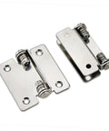 Pair of 2.0 N.m stainless steel torque-damping hinges with 180-degree rotation and mounting holes