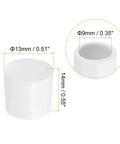 8 Pack Rubber Door Stopper Tips And Caps Set For Wall Protection, dimensions and material shown, white finish.