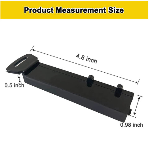 Magnetic Slat Wall Display Hook Set With N52 Magnets In Plastic Housings, dimensions labeled on product image