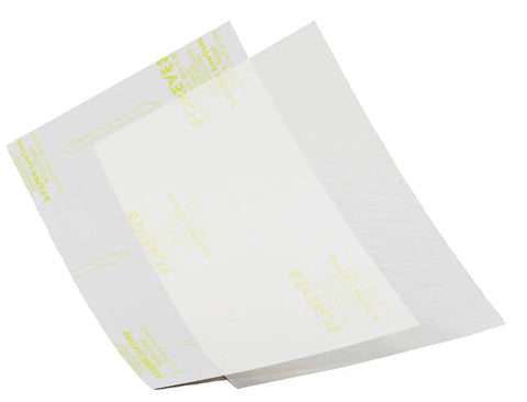 Game Changing Laser Dark No Cut A B Sheets Transfer Paper For Dark Garments 8.5 By 11 Inches showing transparent and opaque layers