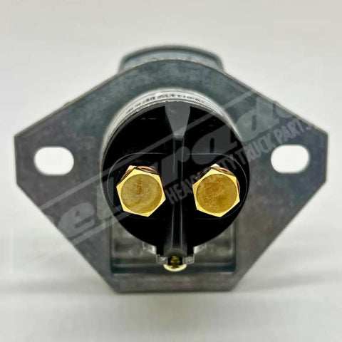 Liftgate Dual Pole Socket 15 326 Built Tough Durable Zinc Die Cast Housing with Brass Pins And Stainless Hinge Pin For Long Life 150 Amp Continuous Capacity 200 Amp Intermittent One Quarter Inch Stud Mount Holes front view