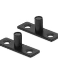 Bottom Mount Barn Door Floor Guide Two Pack T Shape Matte Black Roller Guides for Grooved or Ungrooved Doors, top view