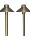 Solid Brass Pathway Lights 2 Pack Low Voltage Landscape Walkway Lighting With 3W G4 LED Bulbs 2700K Warm White Outdoor Waterproof