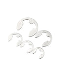 Twenty Piece 304 Stainless Steel E Clip Circlip Retaining Ring Set For Shaft Fasteners M1.2 To M10 M9, Easy Install in various sizes