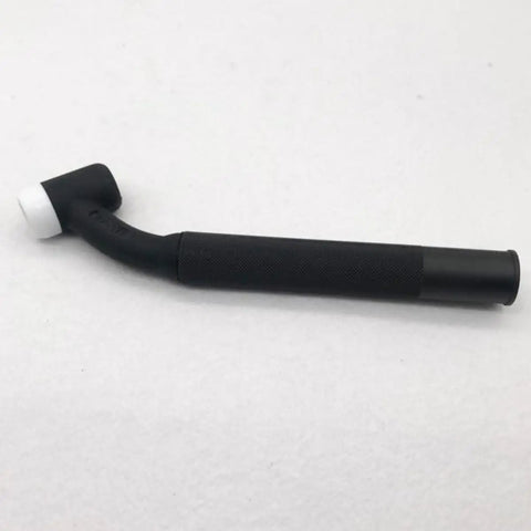 Flexible Tig Welding Torch Head 17f 150 Amp, Air Cooled Replacement Part, black plastic and metal handle, bendable for tight spots.