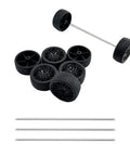 8 Pack RC Car Wheels With Rubber Tires And Round Shaft Axles, 3Mm Shaft, 35Mm Diameter, 14Mm Thick, Fits RC Cars and DIY Projects