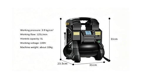 Silent Oil-Free 220V Industrial Air Compressor Brushless Motor With Frequency Conversion Energy Saving Low Noise Design High Power Performance For Professional Workshops And Home Garage Use Durable Black