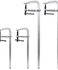 Heavy Duty F Clamp Set Featuring Drop Forged Steel Bar Clamps, 12 and 24 inch sizes, ideal for woodworking and metal fabrication.