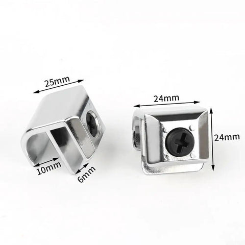 Heavy Duty Zinc Alloy Glass Clamp Hinge With Built-In Soft Close Damping, Fits 36mm Glass Thickness, 3-Way Adjustable For Smooth, Quiet Cabinet Door Operation And Safe Close. silver zinc alloy glass clamp hinge, 24mm x 25mm