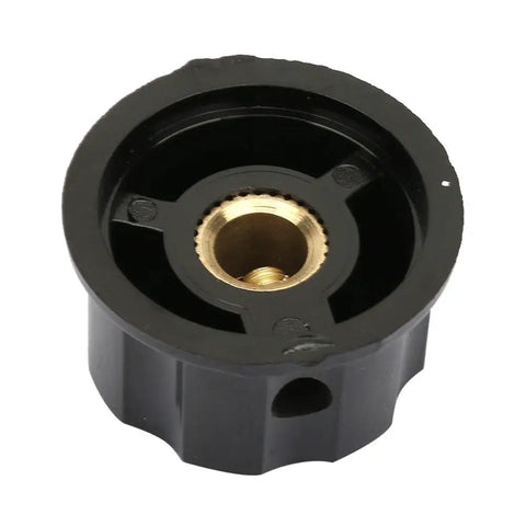 Potentiometer Knobs With Digital Dials, black knurled volume control cap, 6mm shaft, inner view, for DIY electronics, pack of 5