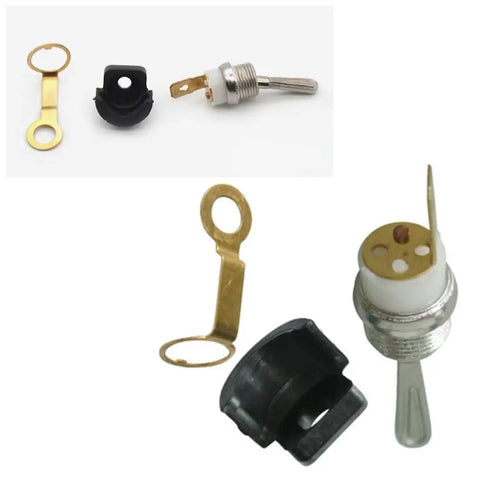 Two Pack Chainsaw Kill Switch Replacement Kit For 45cc To 58cc Gas Engines with switch, metal mount, and shockproof pad display
