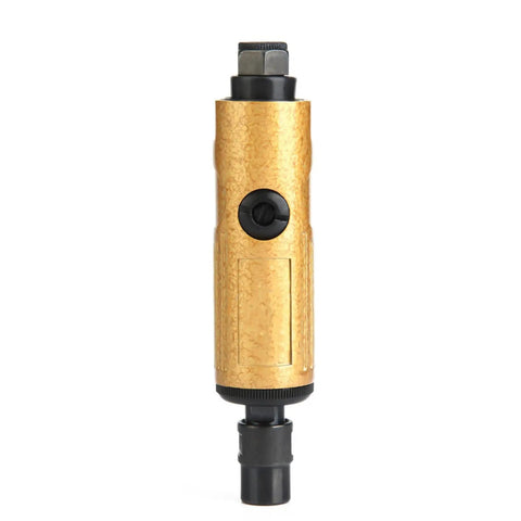 Heavy Duty Pneumatic Air Die Grinder Built Like A Badass Shop Workhorse For Crushing Steel Fabrication Tasks And Yielding Flawless Ground Edges Without Fail Professional Grade Performance, gold metal housing with chuck.