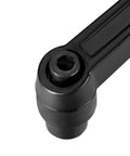 Close-up of Quick Release Clamping Levers Push Button Ratchet Handles Adjustable Toggle Latches heavy duty steel for clamps.