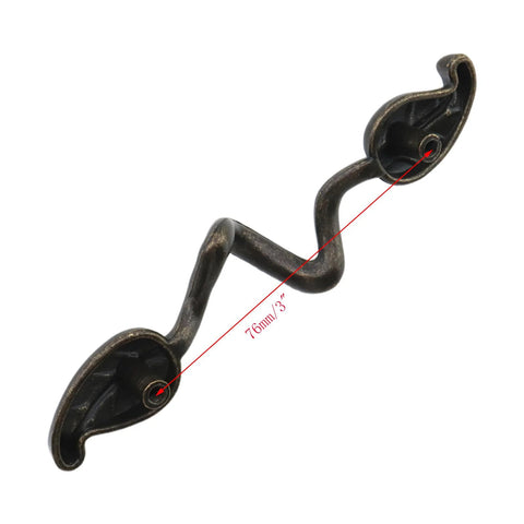 Leaf Shape Drawer Pull Handle Set 6 Pieces 3 Inch Hole To Hole Bronze Twig Branch Cabinet Pulls 4.72 Inch Length