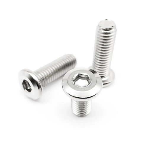 304 Stainless Steel Flat Hex Socket Head Bolts Set, M2x5mm, 3 bolts shown for furniture and DIY projects, A2 grade hardware