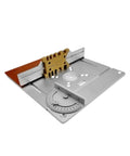 Rock Solid Router Table Insert Board With Precision Lift Mechanism And Center Bushing For Hassle Free Woodworking Flipping And Milling Operations, aluminum, 240x245mm, precise milling support.